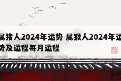 2024猪运程 優越猴